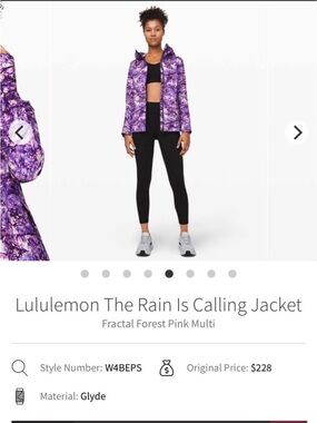 Lululemon SeaWheeze The Rain is Calling Jacket Size 10